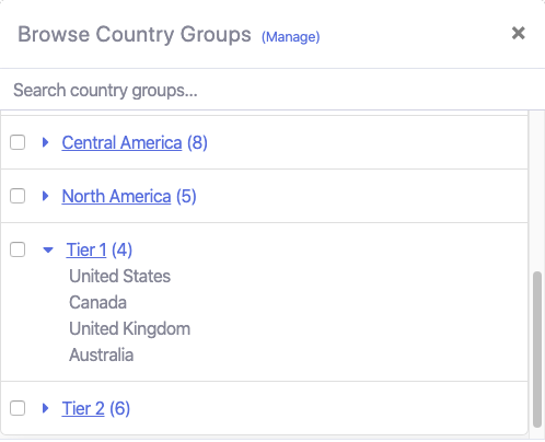 Country Groups